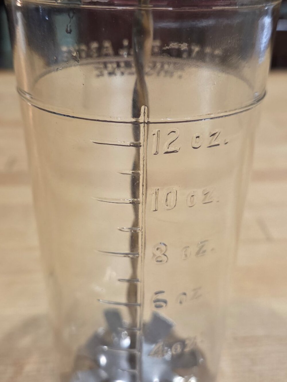 Vintage Antique A&J Hazel Atlas 12 oz Glass Quick Mixer Cream Whipper - Picture 2 of 7
